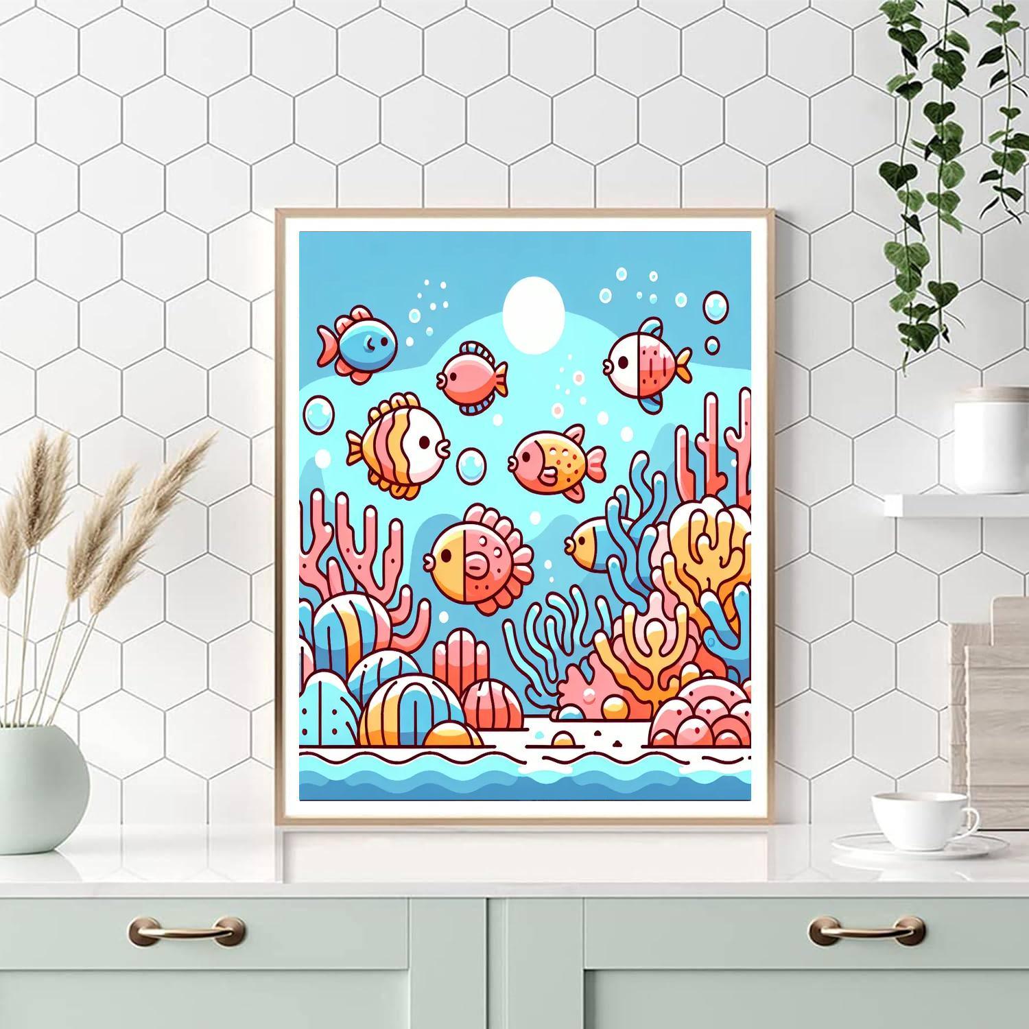 Vibrant Ocean Coral Reef Paint By Number