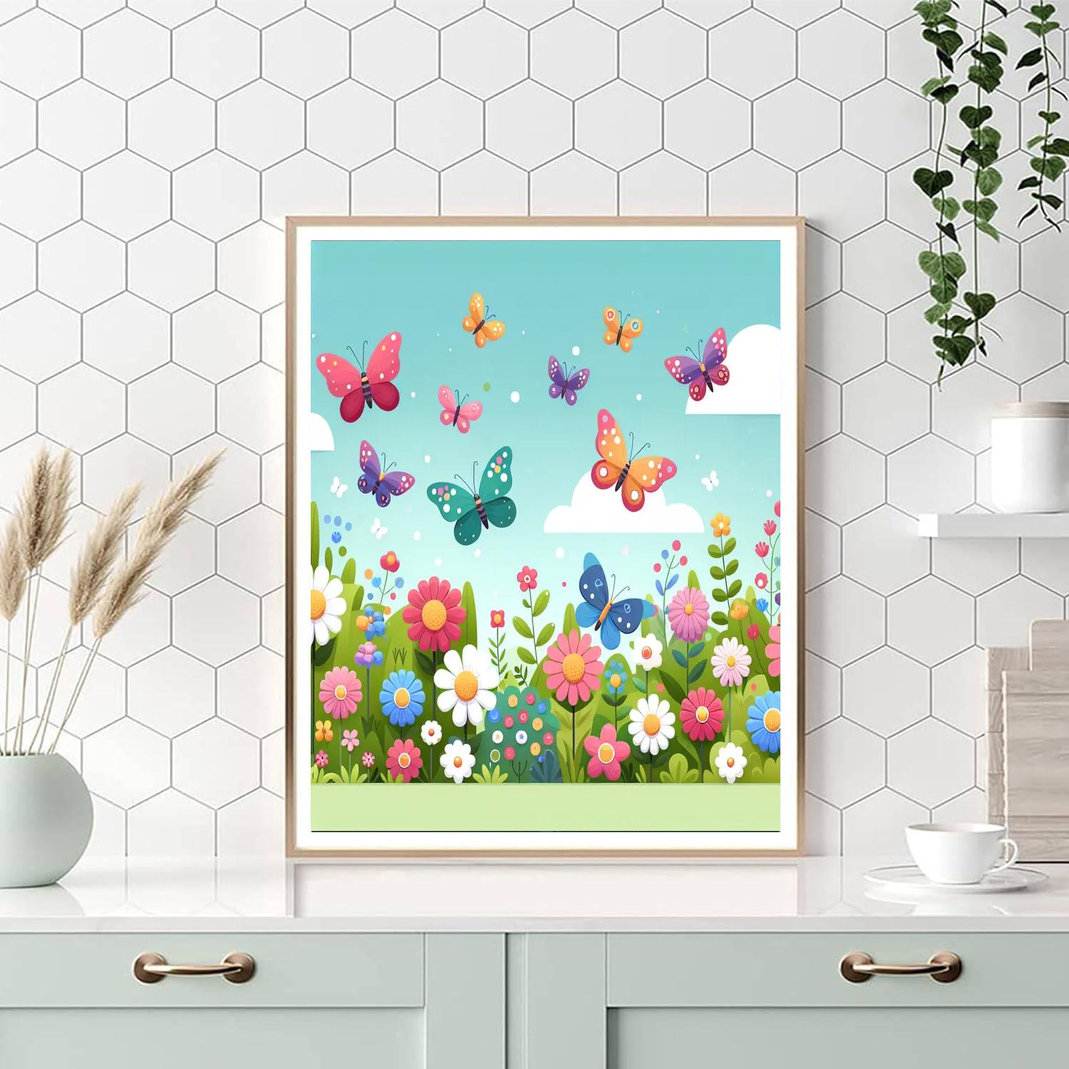 Lively Butterfly Garden Numbered Painting Kits
