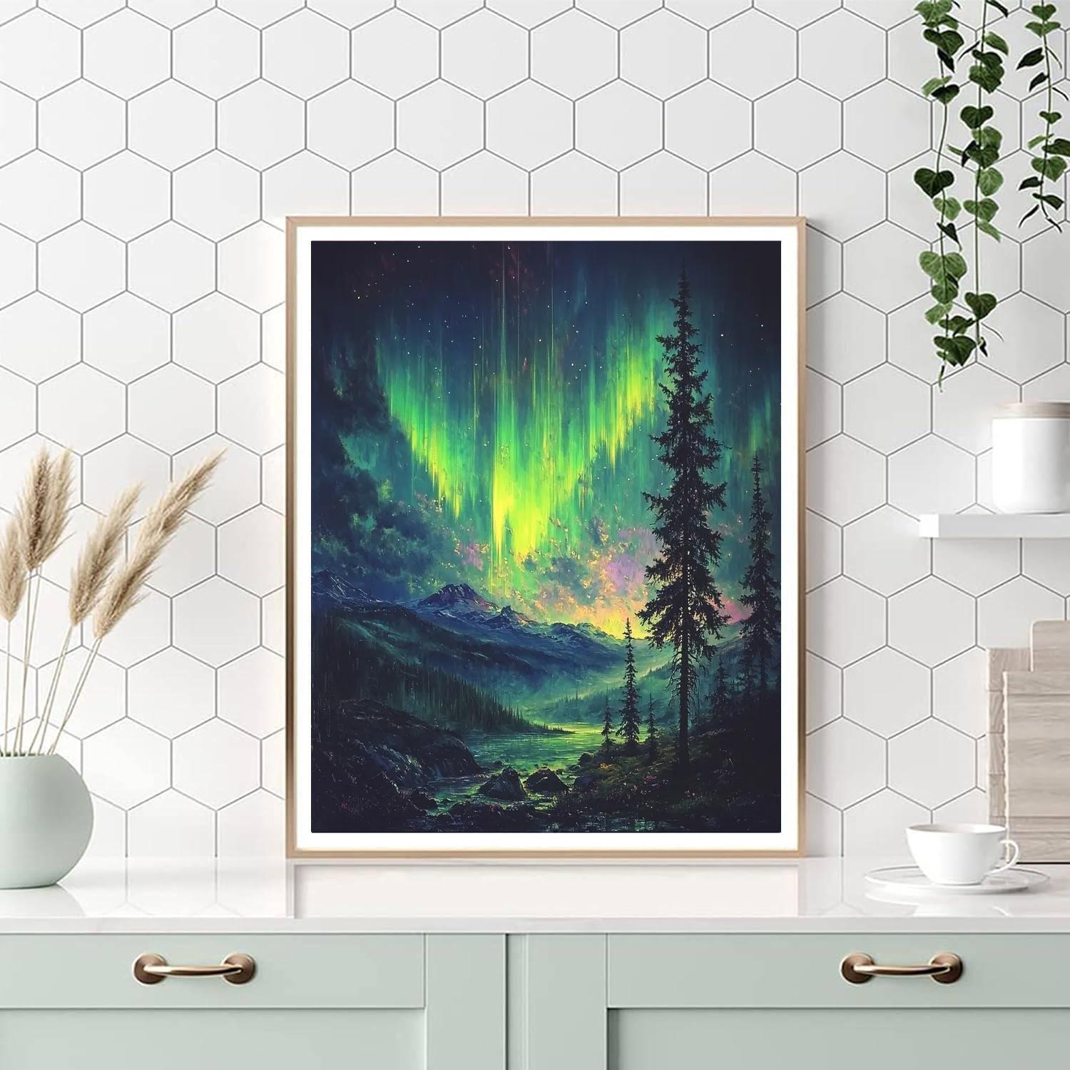 Frederic Edwin Church Inspired Aurora Wilderness  Paint By Number