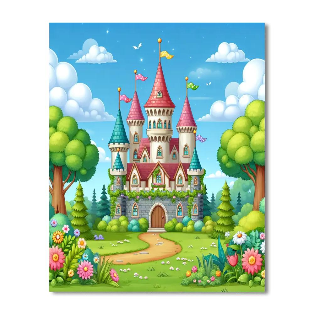 Friendly Fairy Tale Castles Paint By Color
