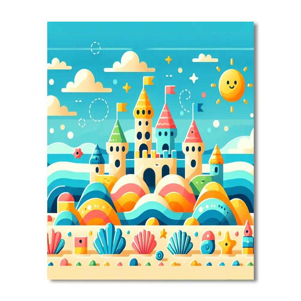 Sandy Beach Day Bliss Painting Number Kit