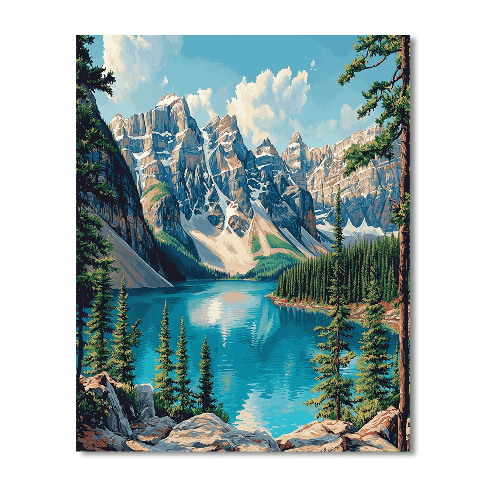 Moraine Lake - Alberta Paint By Numbers