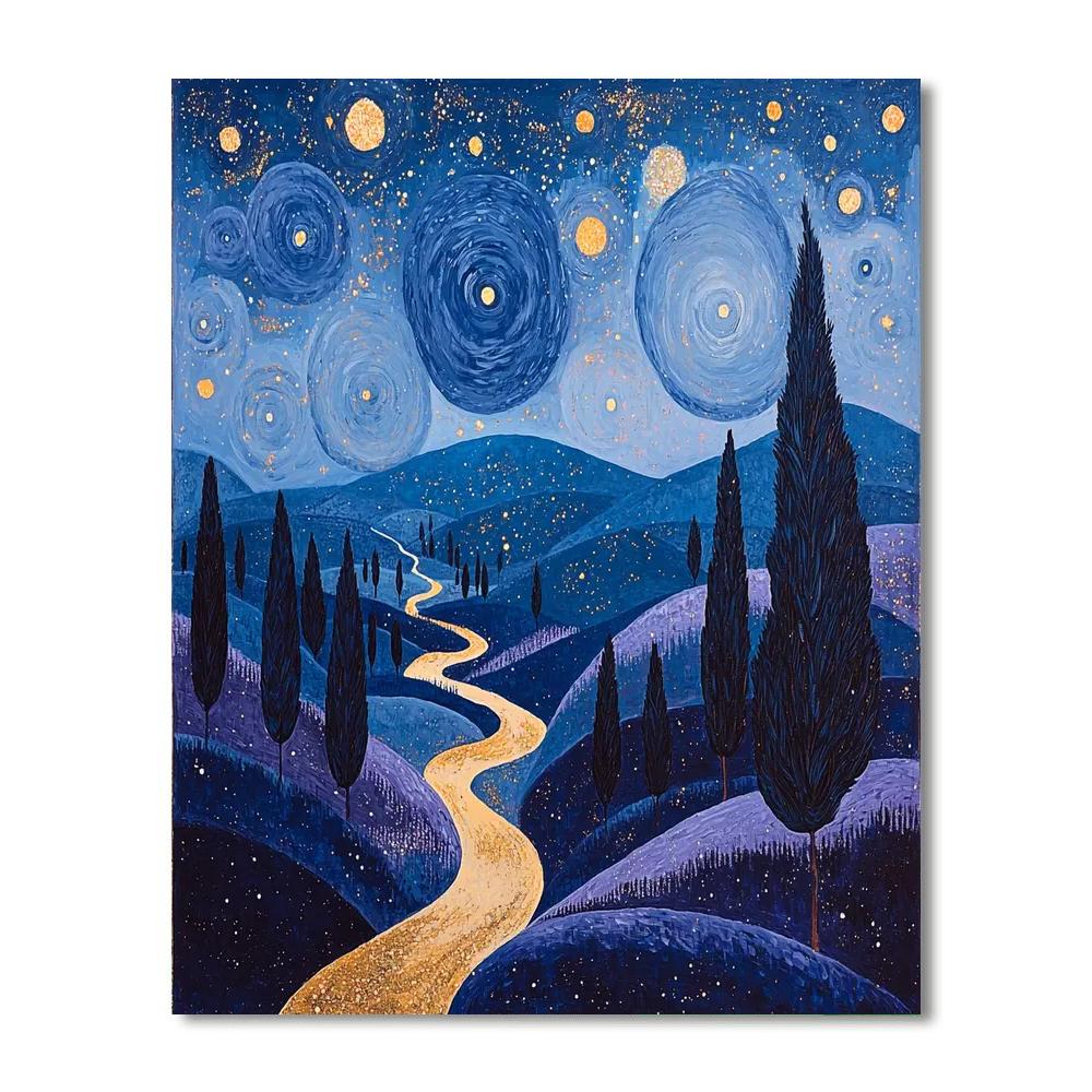 Paul Cézanne Inspired Serene Cosmic Whispers  Paint By Numbers Kits