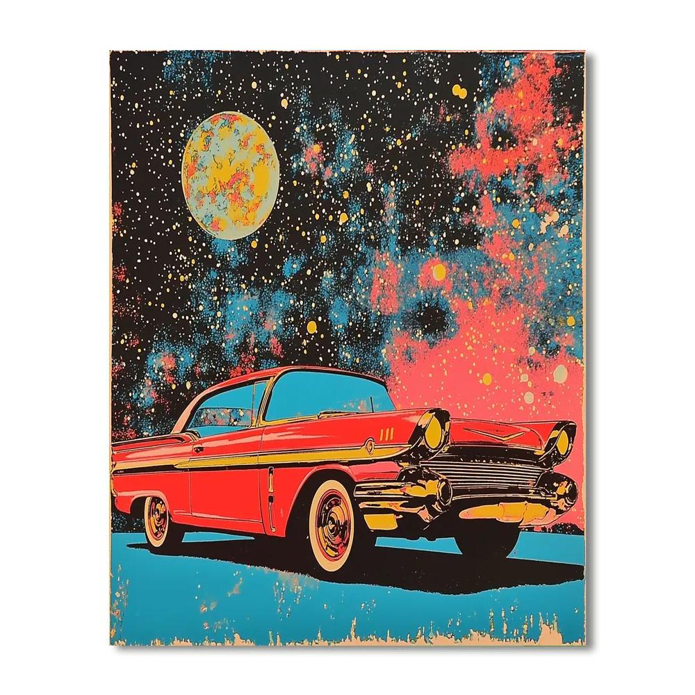Andy Warhol Inspired Cosmic Vintage Vehicles  Paint By Number