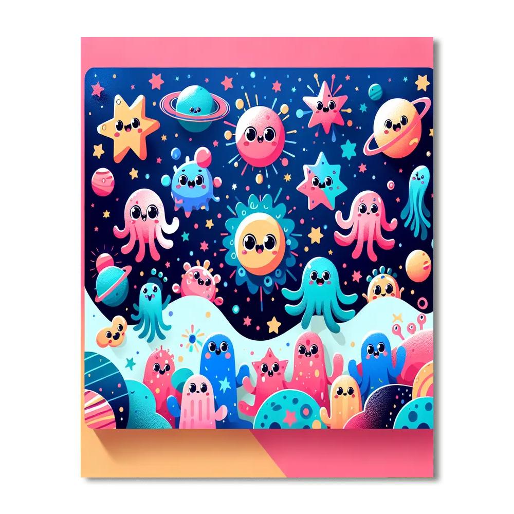 Dreamy Cosmic Creatures Paint By Numbers Art