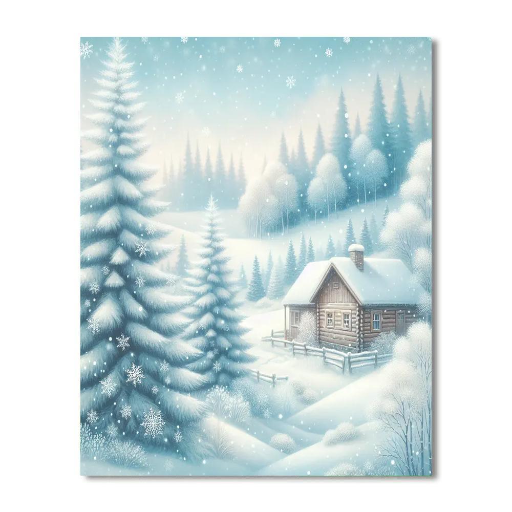 Serene Snowy Escape DIY Paint By Numbers