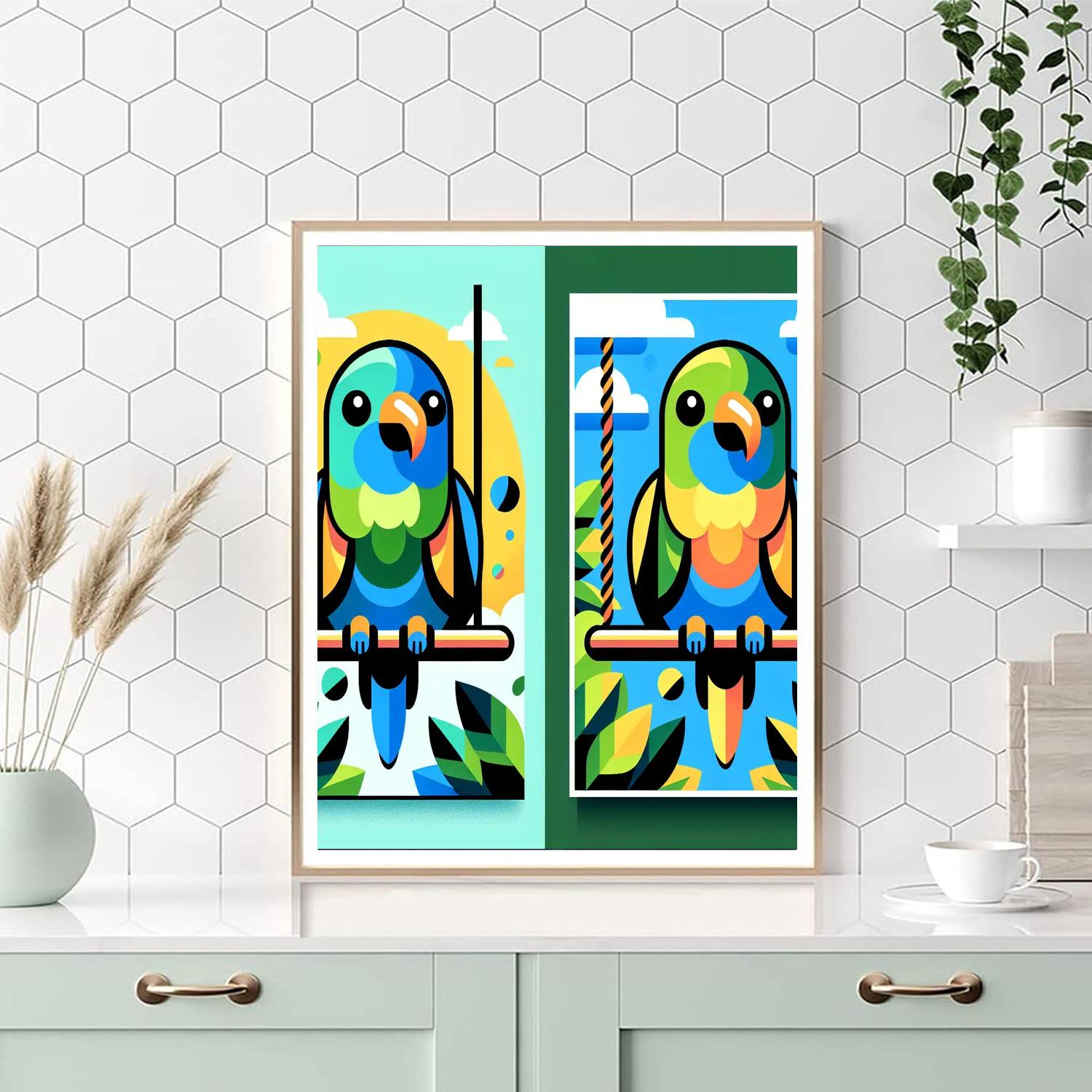 Peppy Parakeet Paint By Numbers Art
