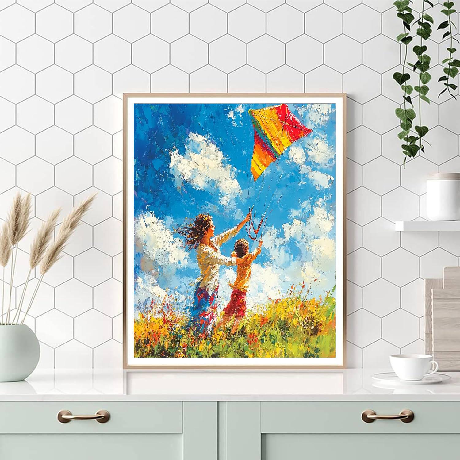 Kite Flying Laughter Number Painting