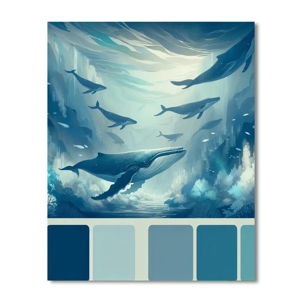 Whimsical Whalescape Paint By Numbers Art