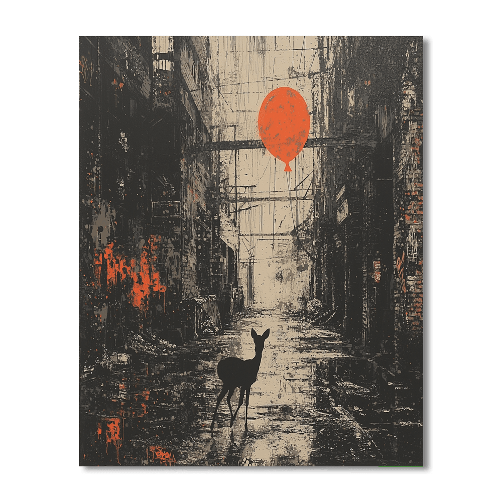 Banksy Inspired Banksy's Urban Wildlife Encounter  Paint By Numbers Art