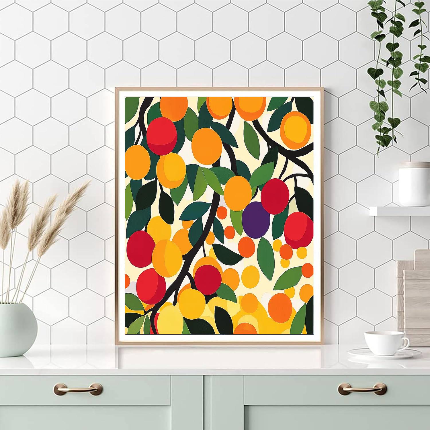 Henri Matisse Inspired Whimsical Fruit Orchard  Painting Number Kit