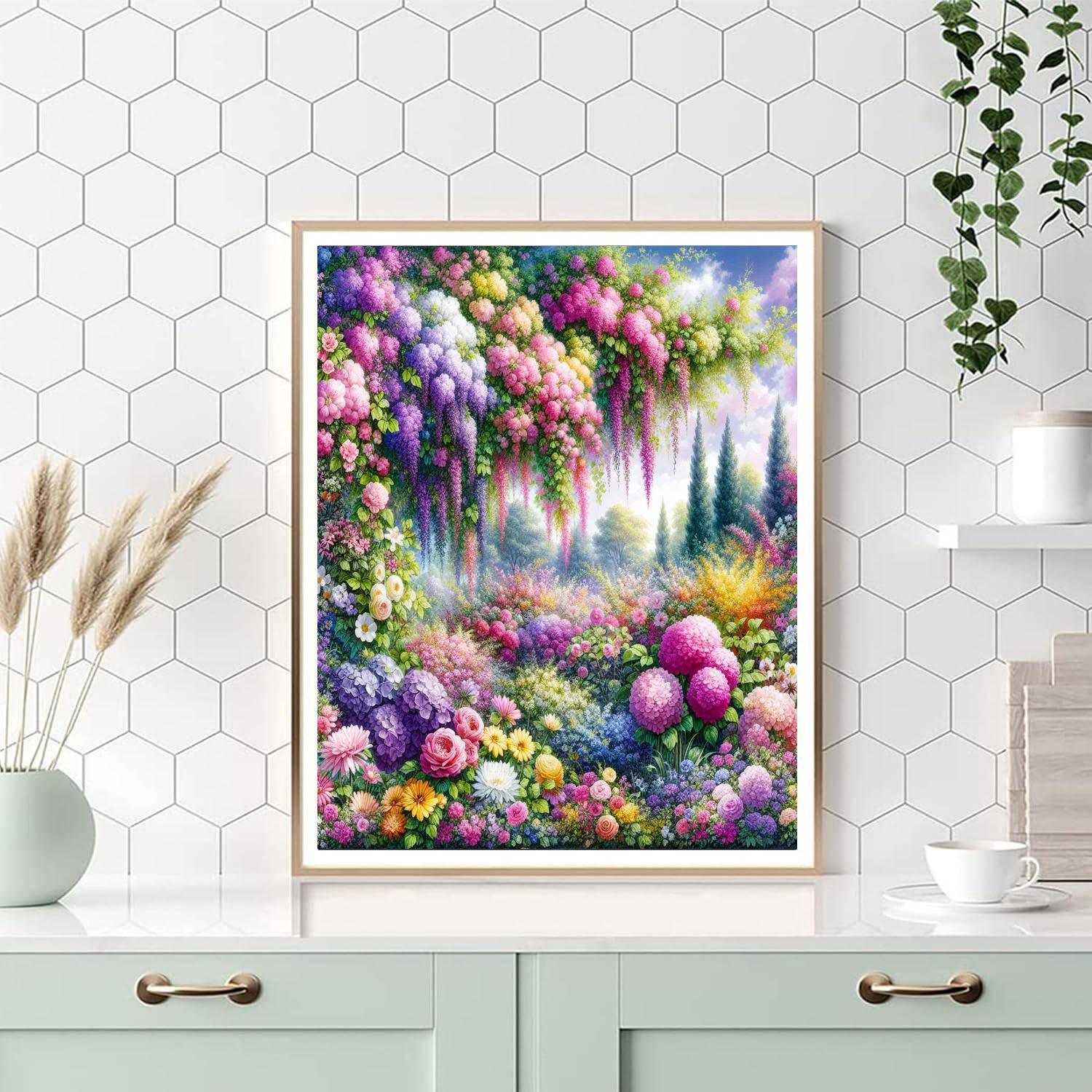 Cascading Flower Garden Number Painting