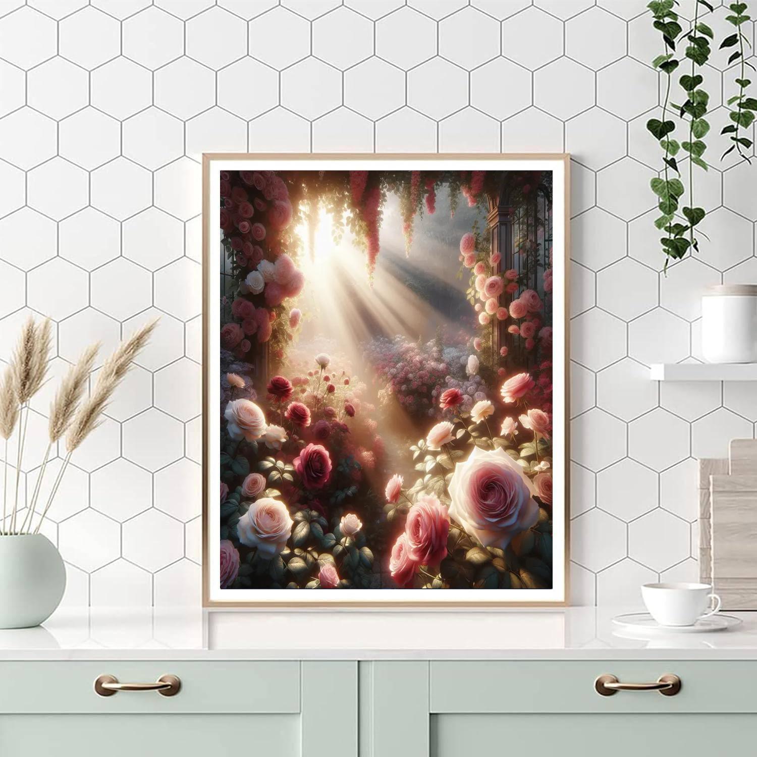 Romantic Rose Garden Stroll Paint By Numbers