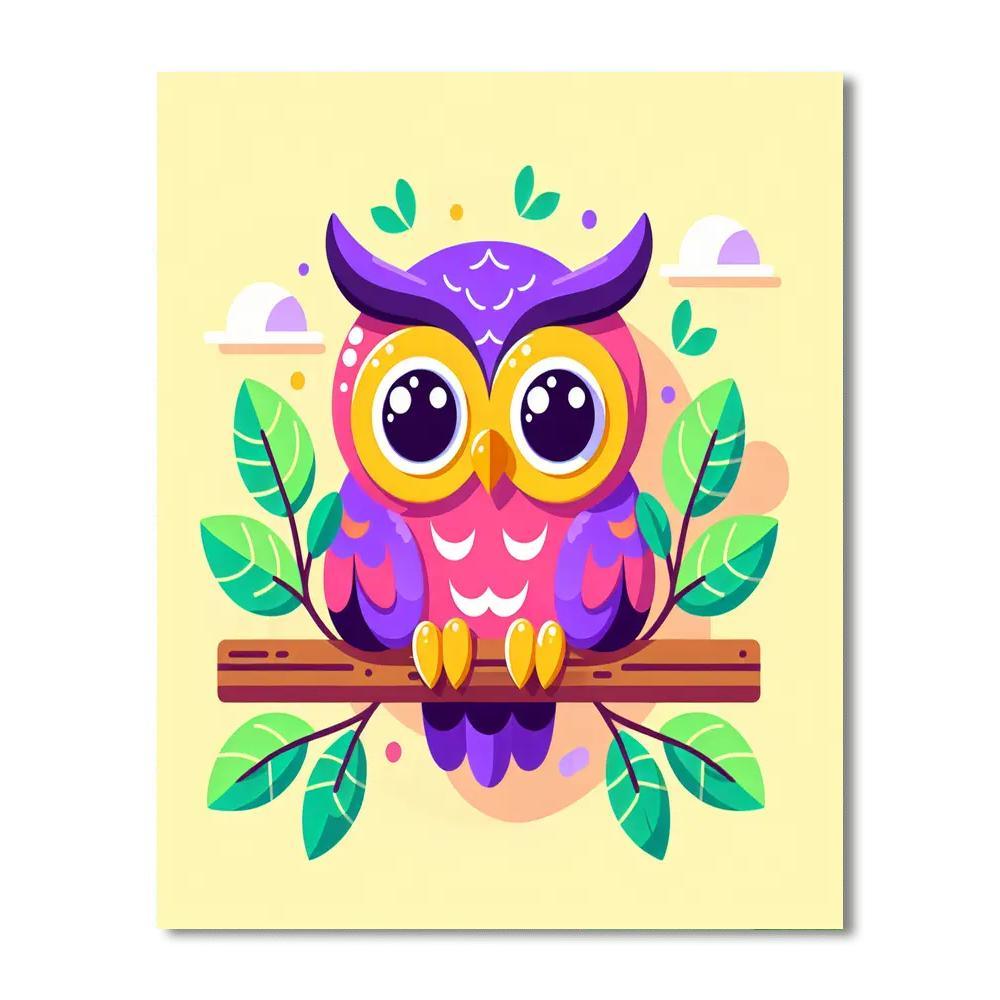 Friendly Forest Owl Paint By Numbers Art