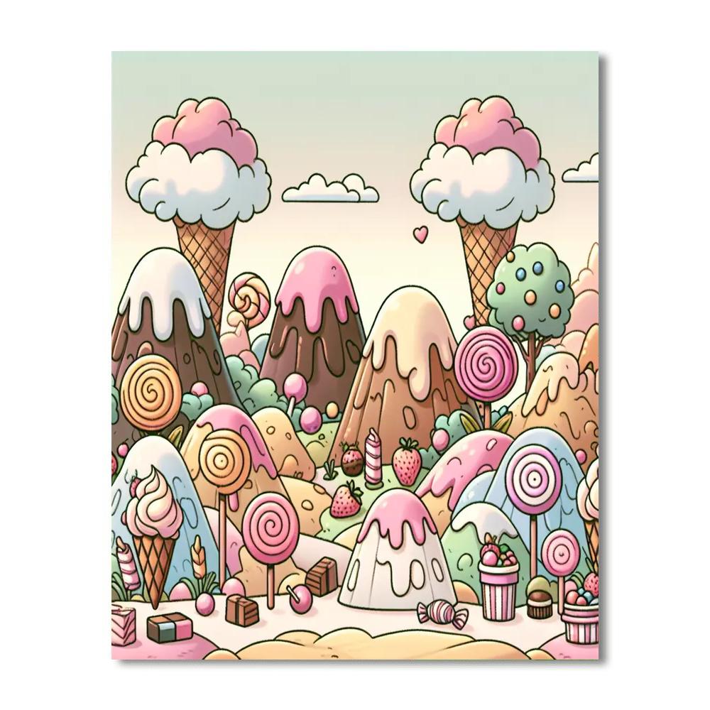 Cheerful Ice Cream World Number Painting