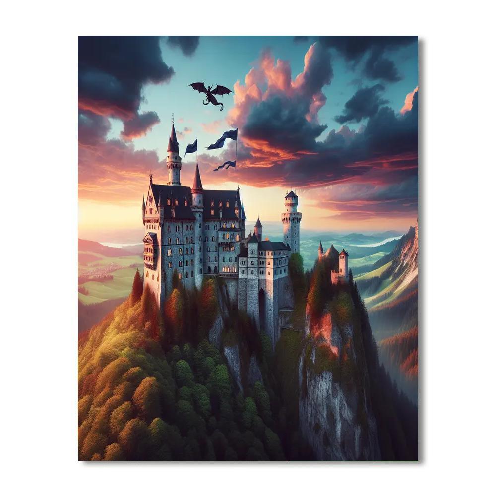 Medieval Fantasy Castle Number Painting
