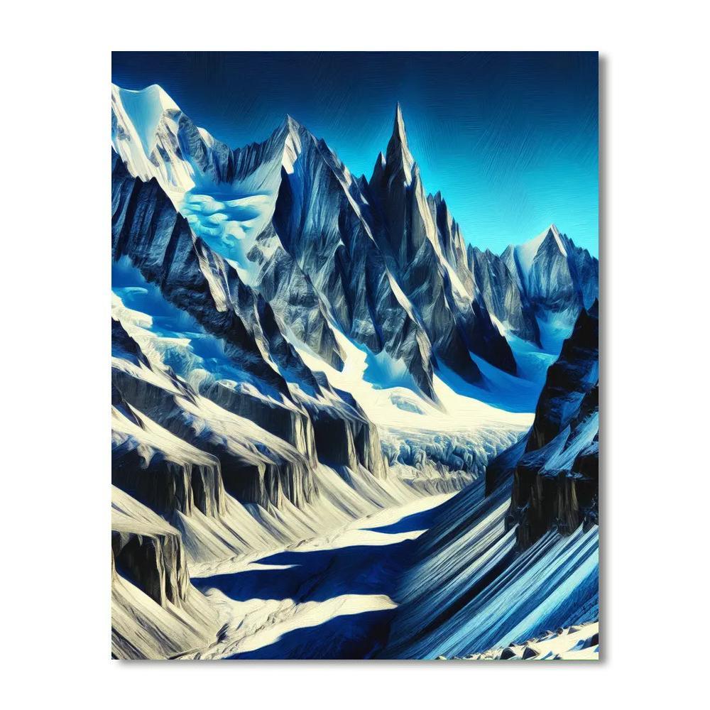 Majestic Mountain Peak Paint By Color