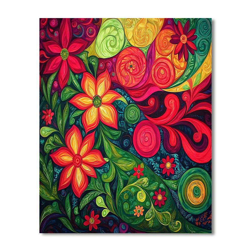 Frida Kahlo Inspired Passion In Bloom  Paint By Color