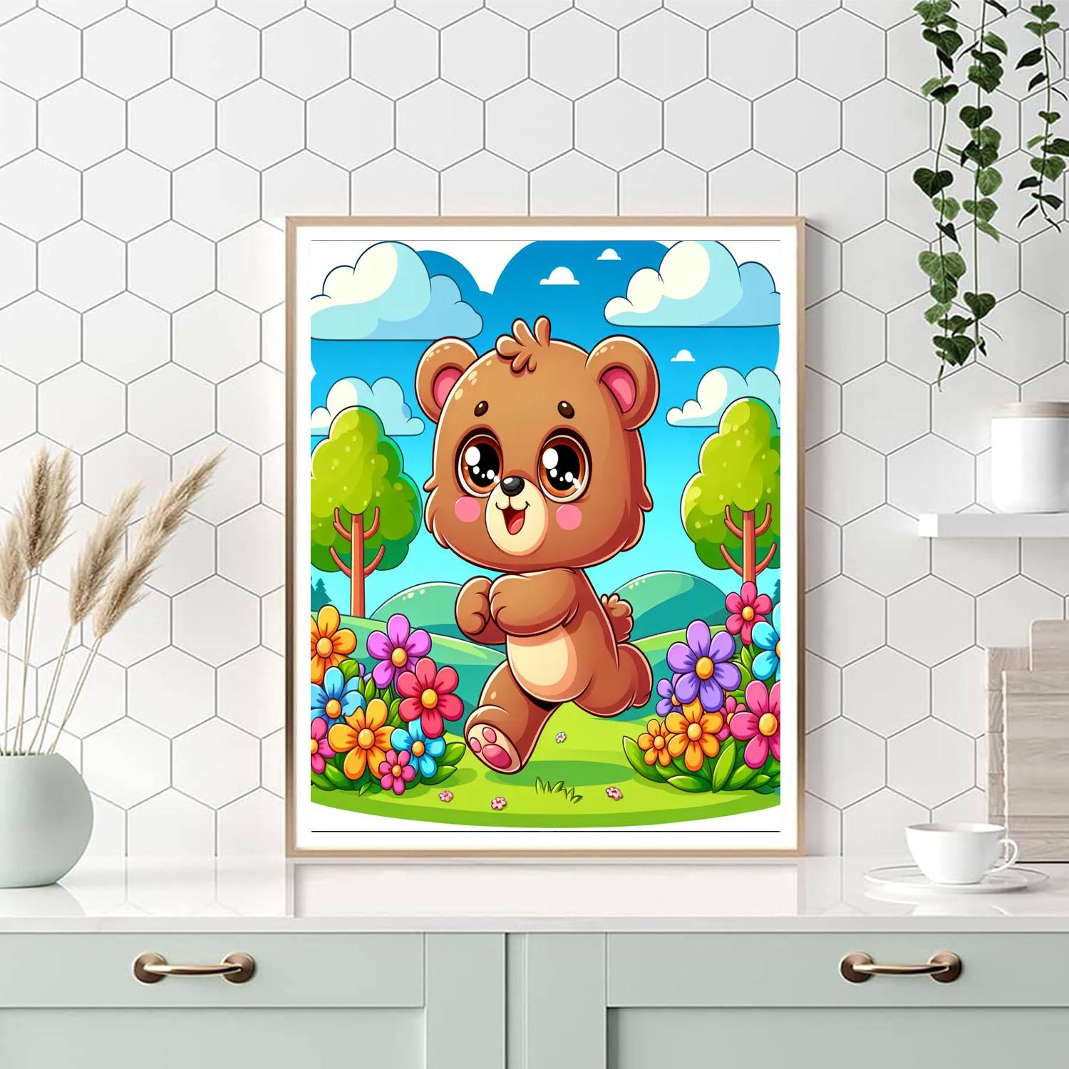 Cuddly Baby Bear Numbered Painting Kits