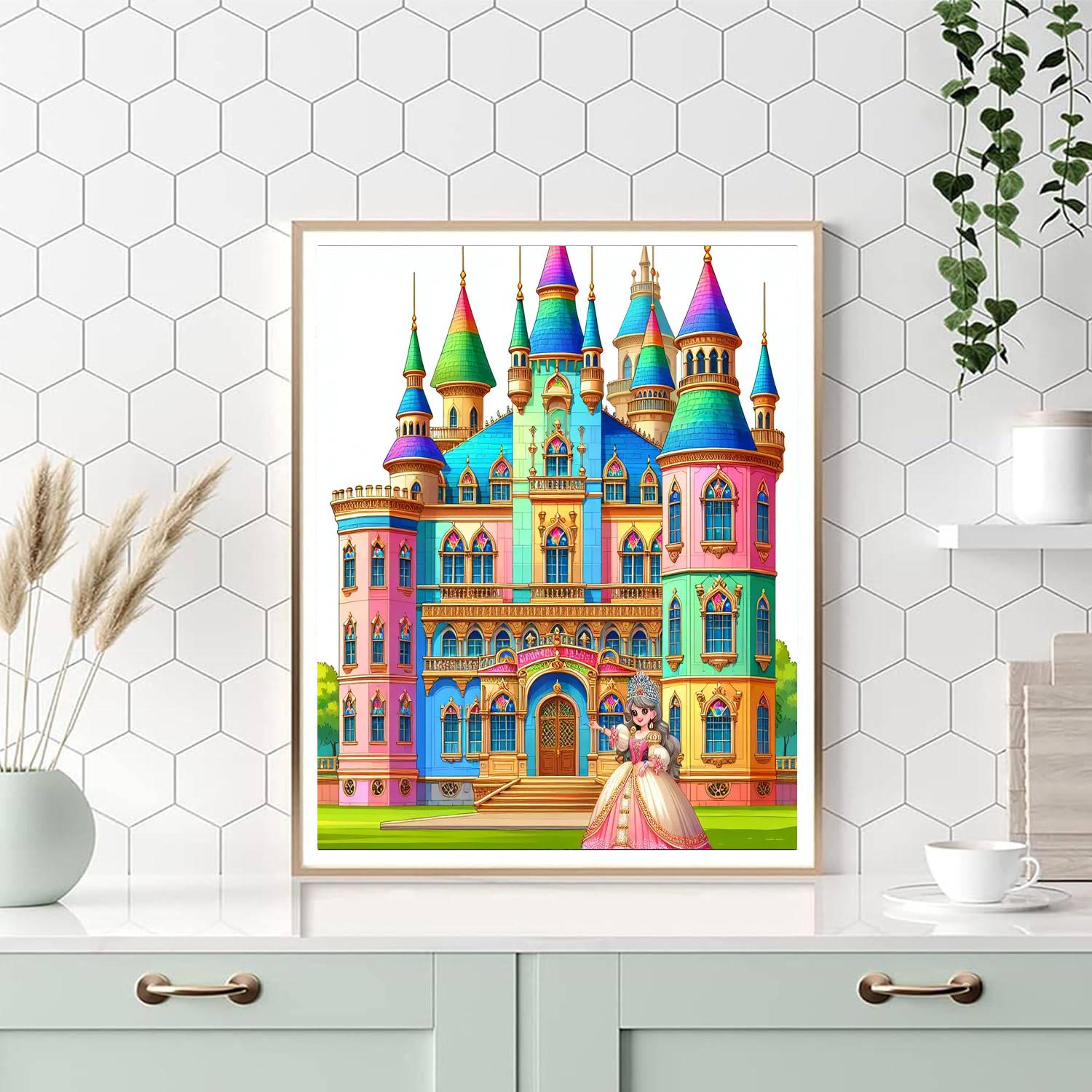 Princess Castle Storybook Scene Number Painting