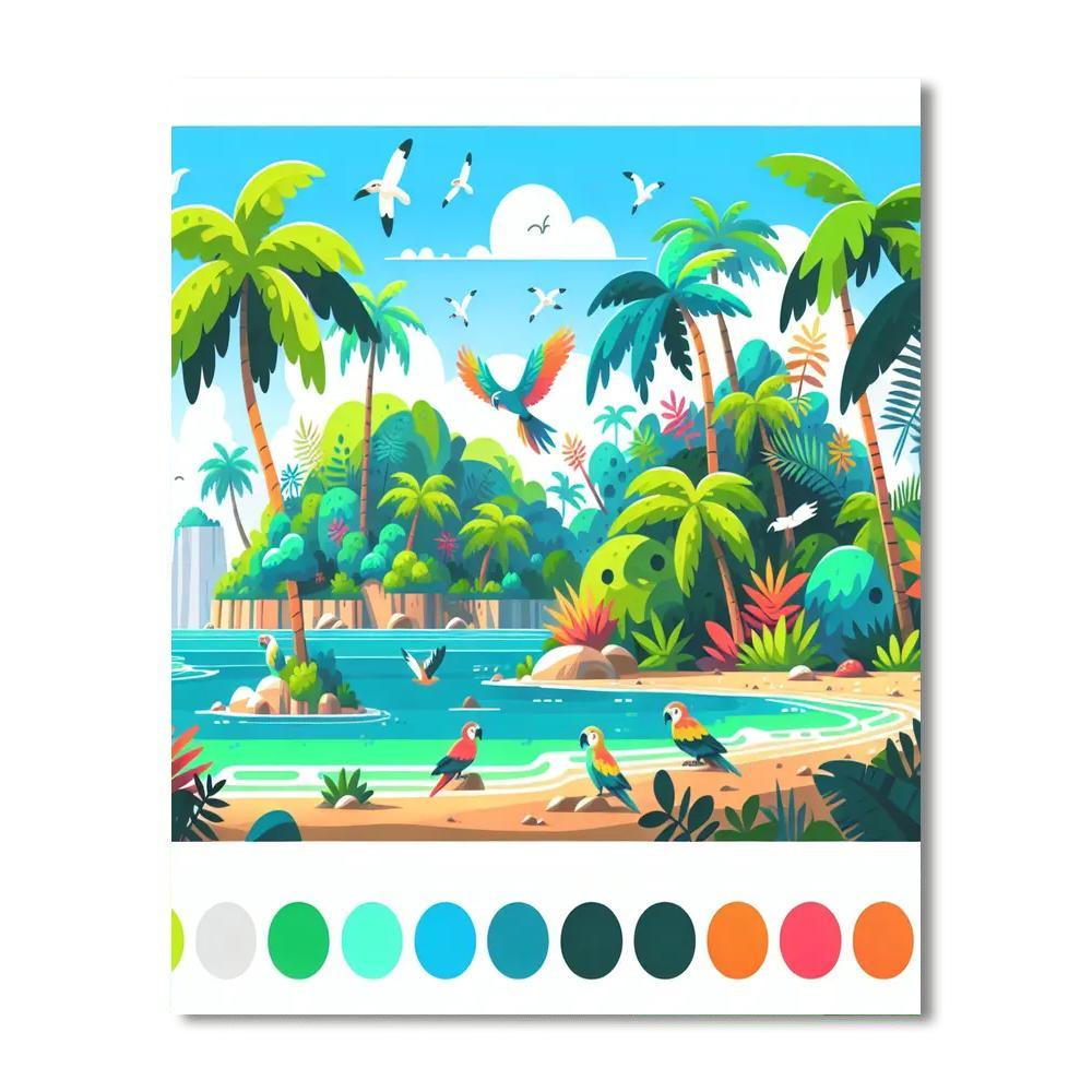 Tropical Island Journey Painting By Numbers Kit