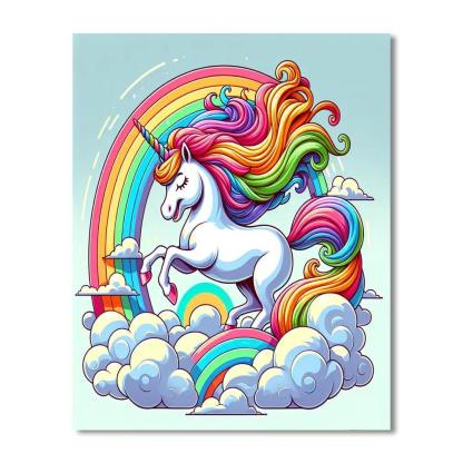 Dazzling Rainbow Unicorn Paint By Number