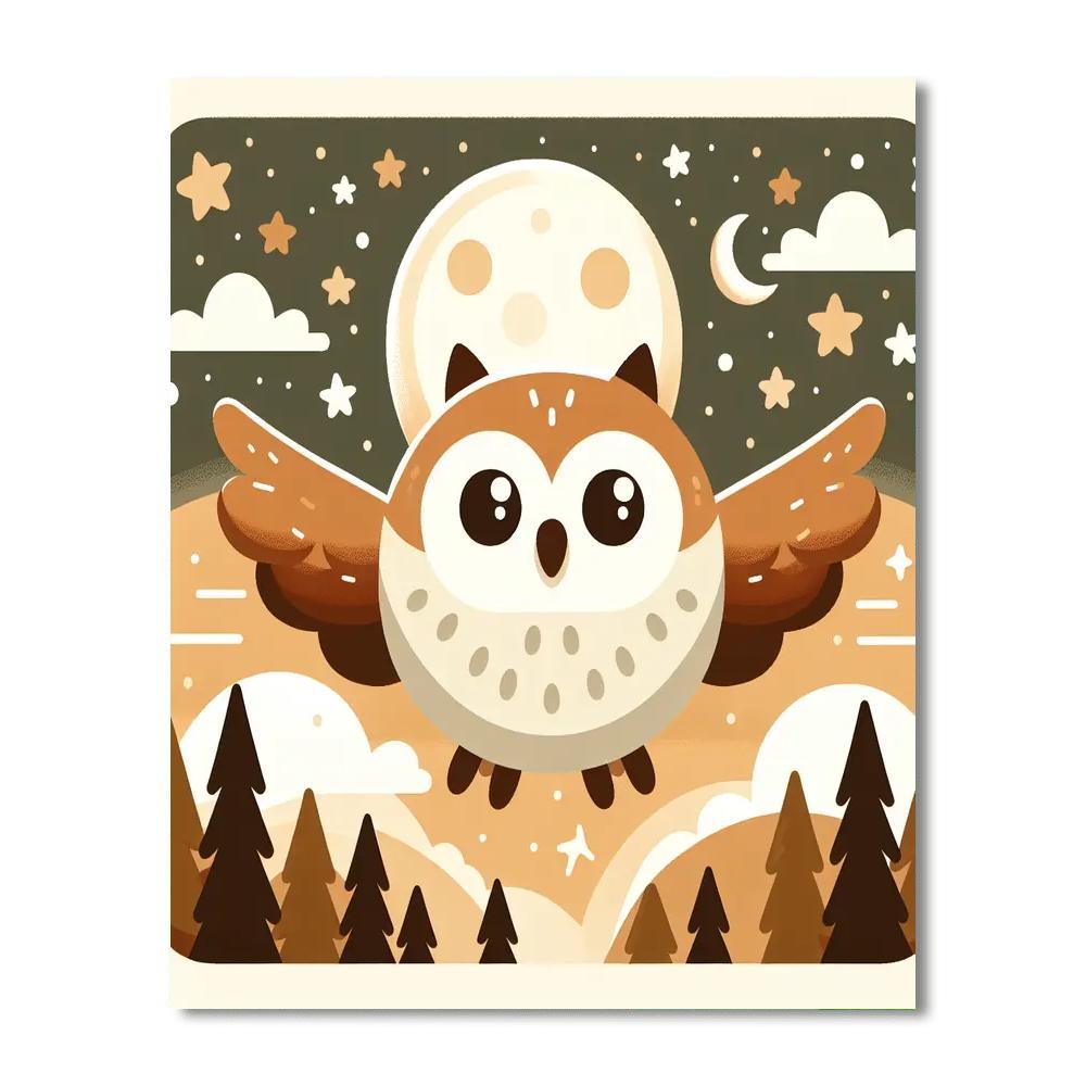 Mystic Night Owl Adventure Painting Number Kit