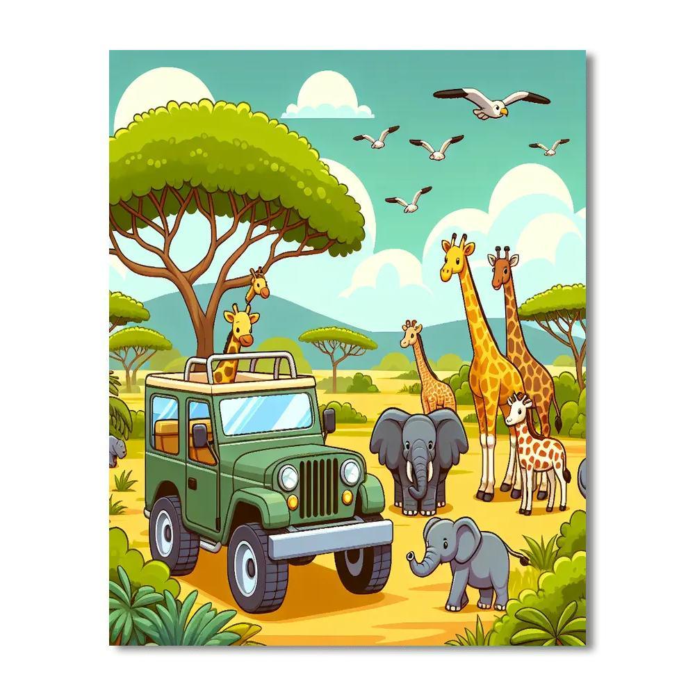 Wildlife Safari Discovery Paint By Numbers Art