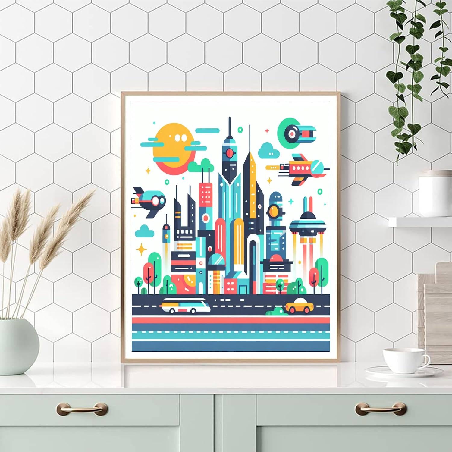 Futuristic City Exploration Painting Number Kit