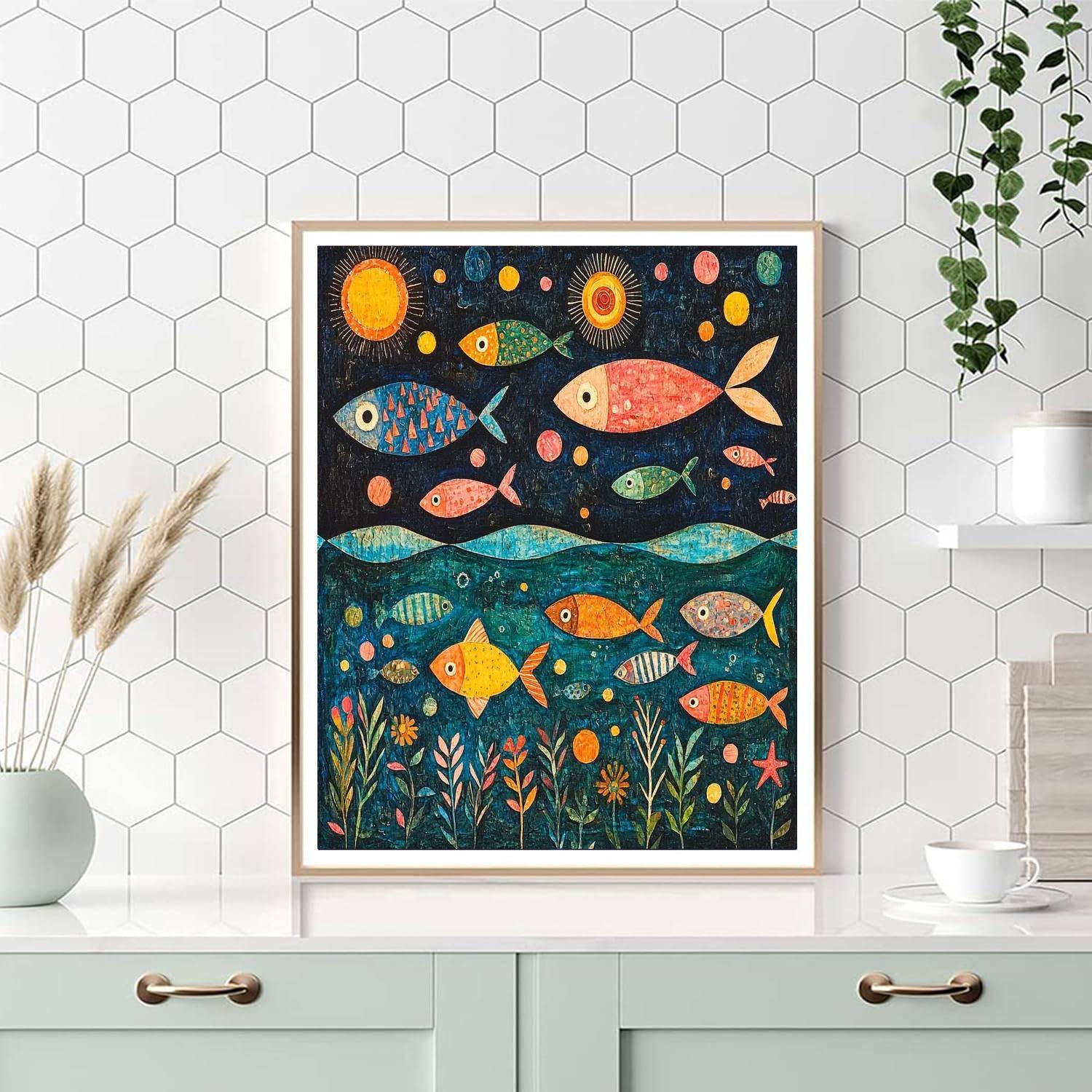 Paul Klee Inspired Mystical Sea Adventure  Numbered Painting Kits