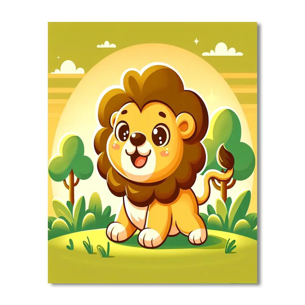 Adventurous Lion Cub Paint By Numbers Art