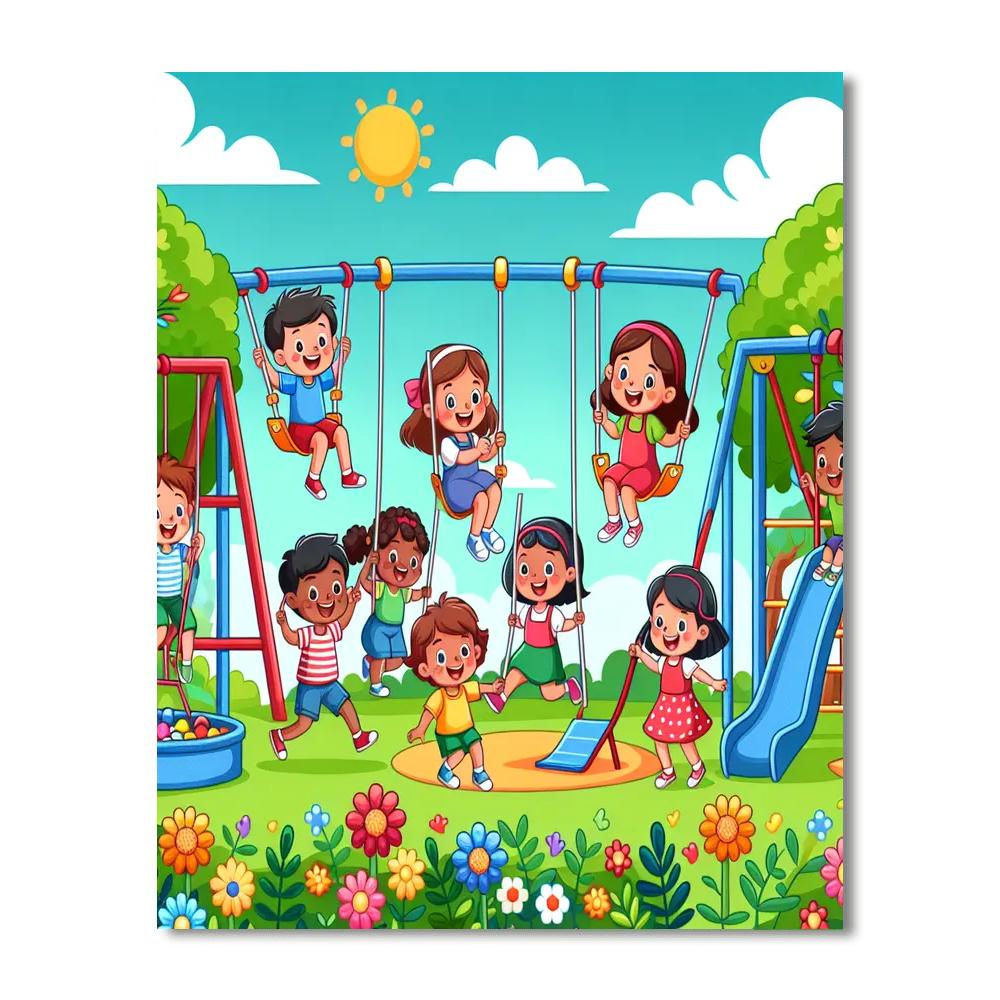 Sunny Playground Adventures Painting Number Kit