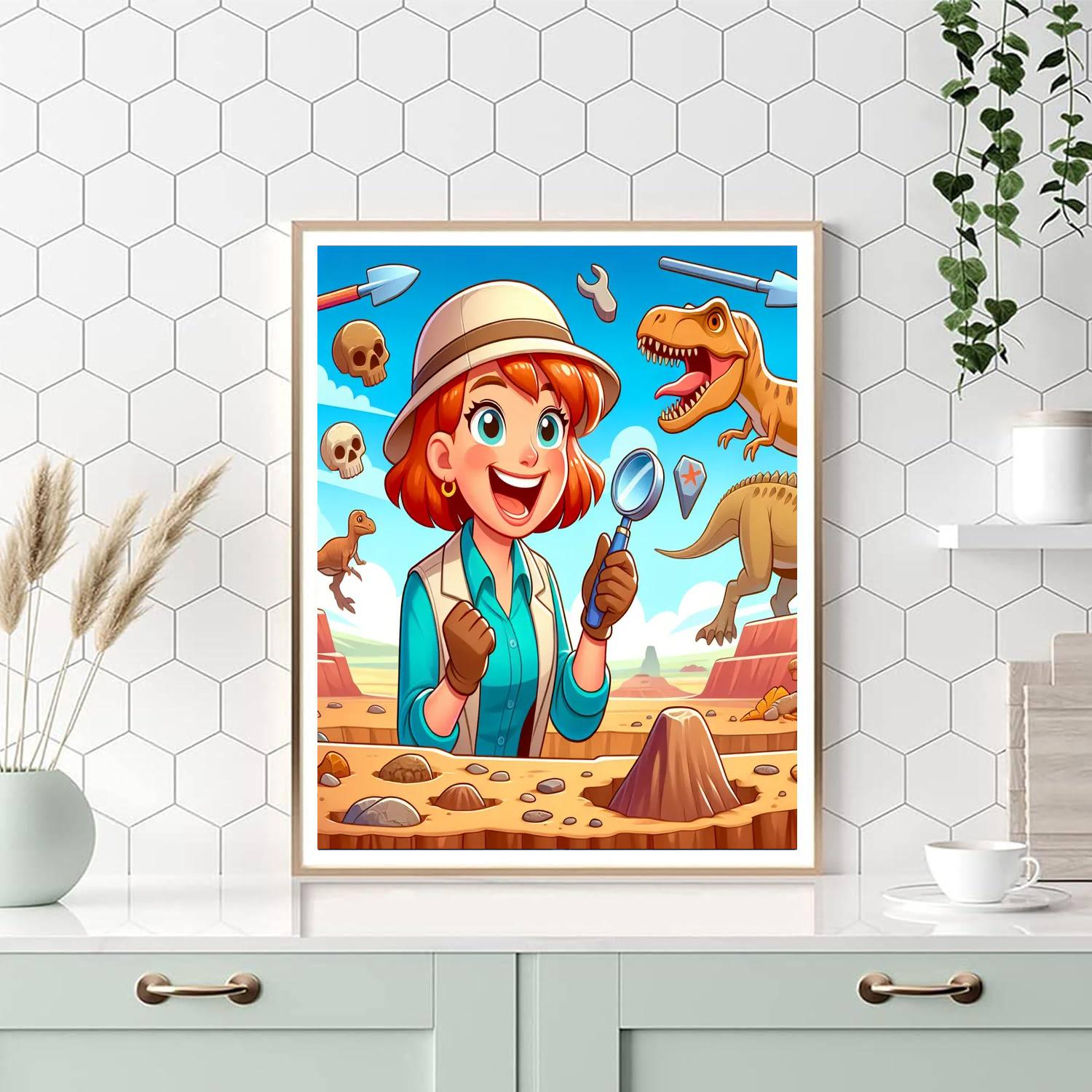 Delightful Dino Dig Number Painting