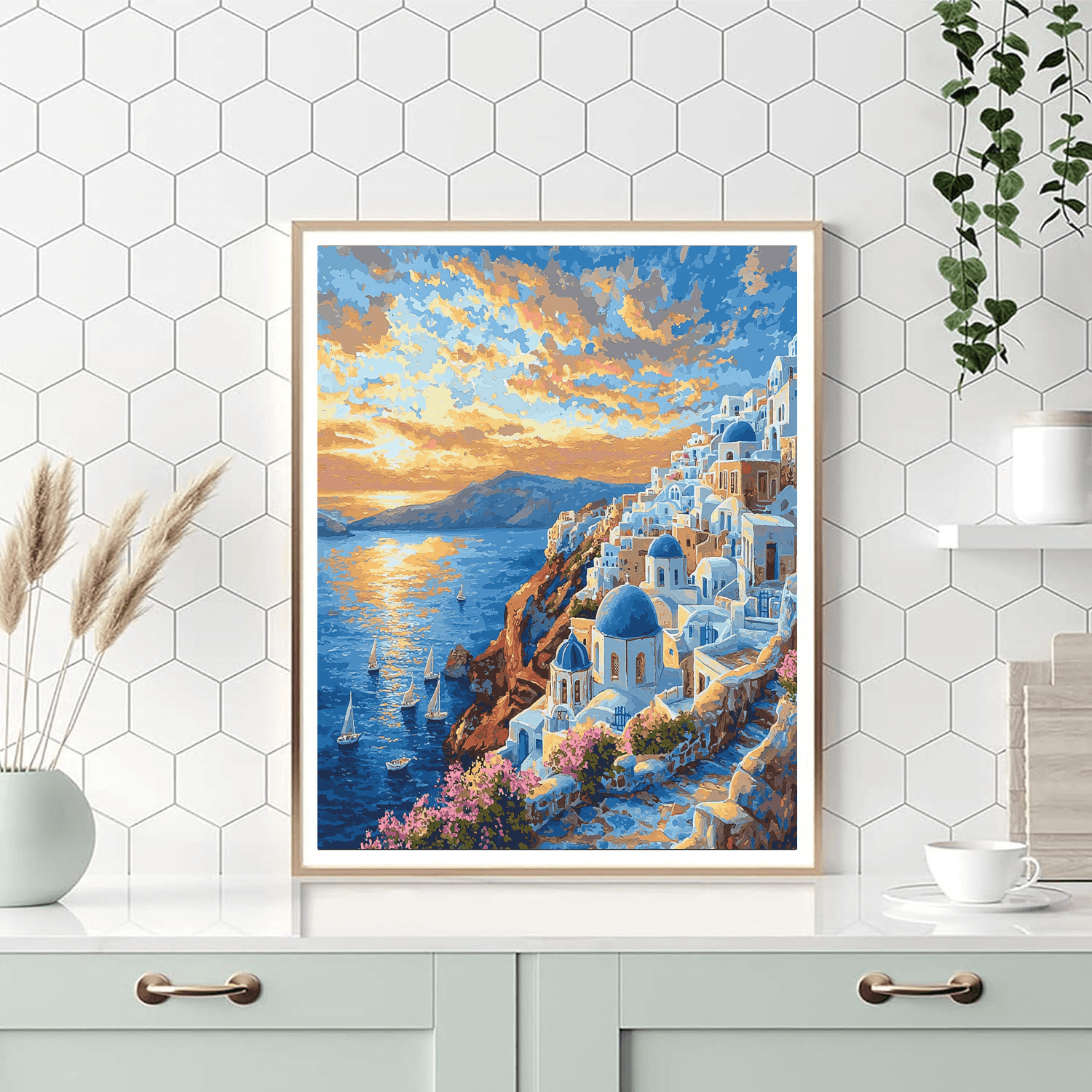 Santorini Caldera - Greece DIY Paint By Numbers