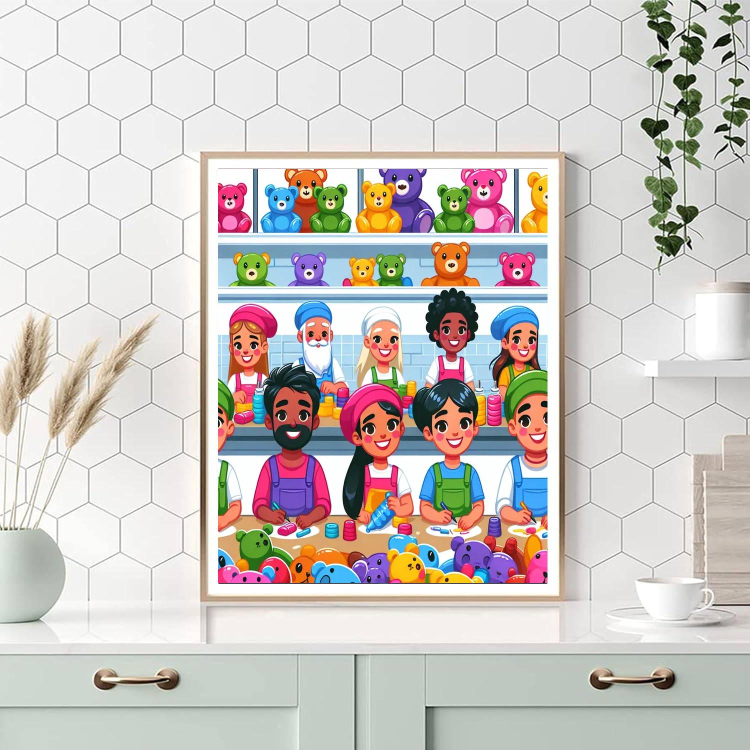 Cuddly Toy Factory Number Painting