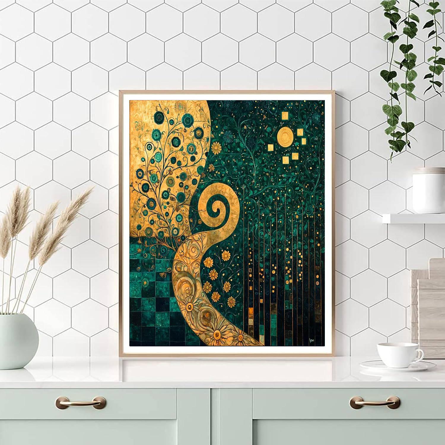 Gustav Klimt Inspired Golden Harmony  Paint By Color