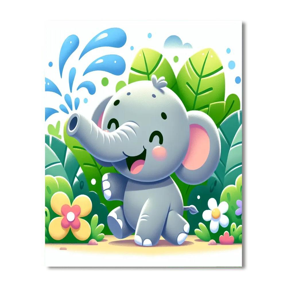 Adventurous Little Elephant Paint By Numbers Art