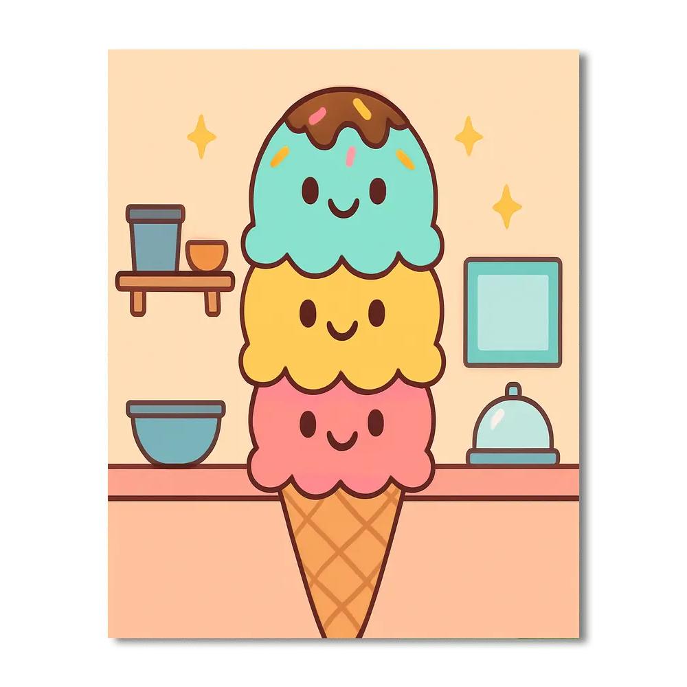 Incredible Ice Cream DIY Paint By Numbers