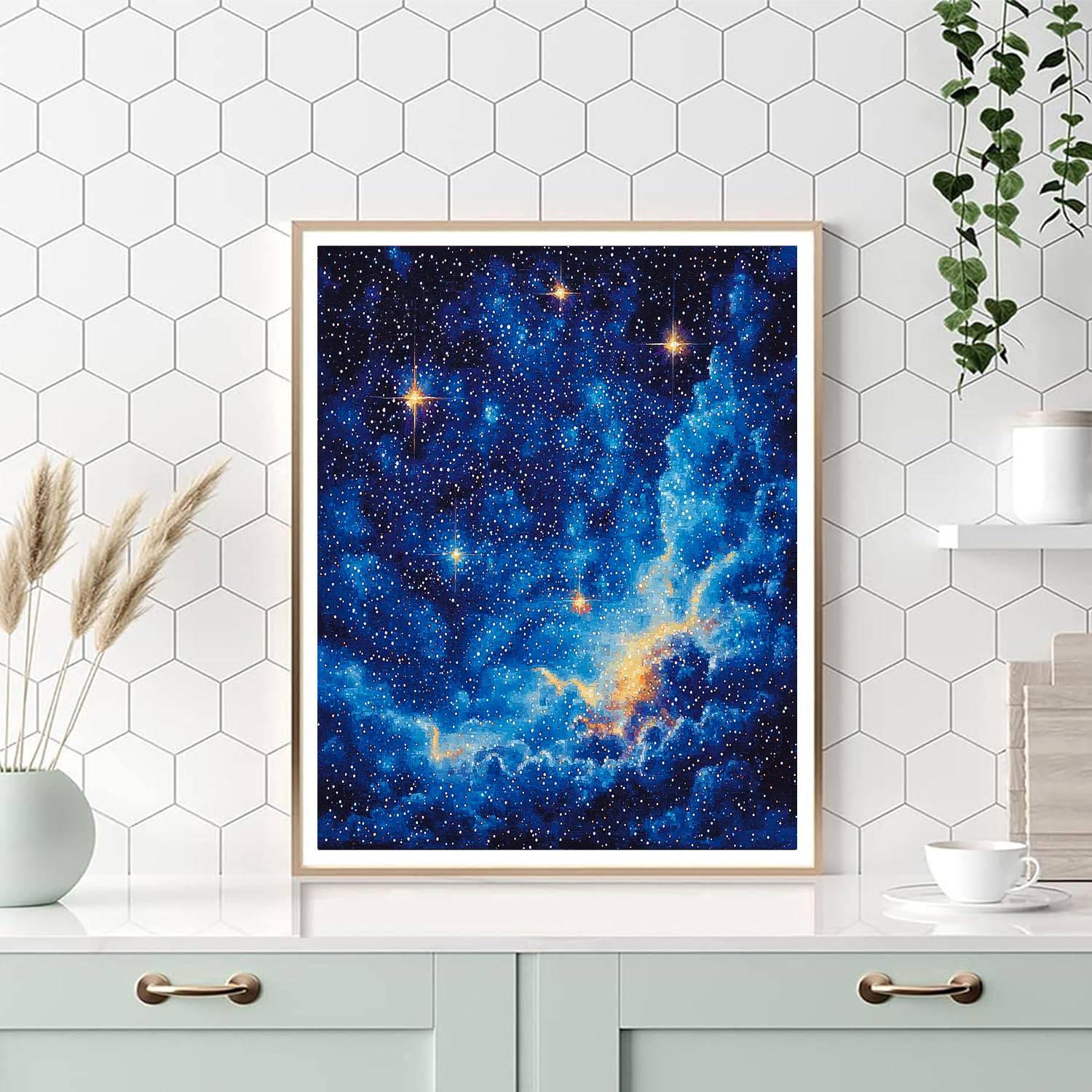 Georges Seurat Inspired Starry Night Harmony  Paint By Numbers Art