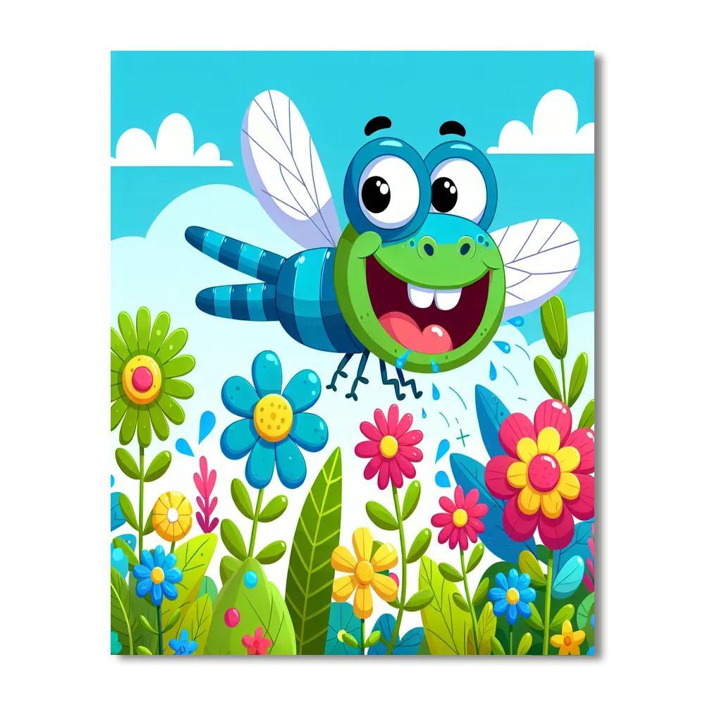 Giggling Dragonfly DIY Paint By Numbers