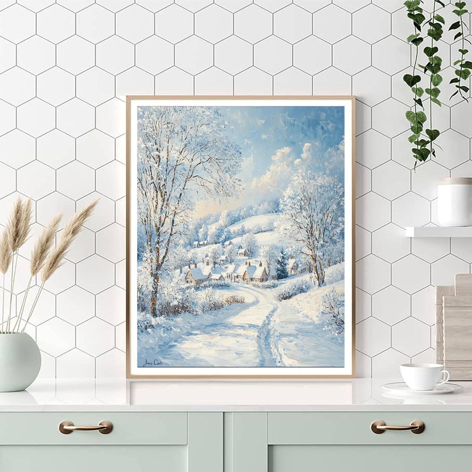 John Constable Inspired Tranquil Winter Landscape  Paint By Numbers Kits