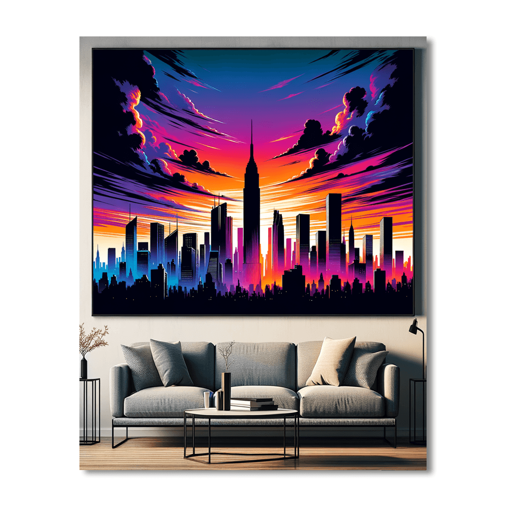 City Skyline Dusk DIY Paint By Numbers