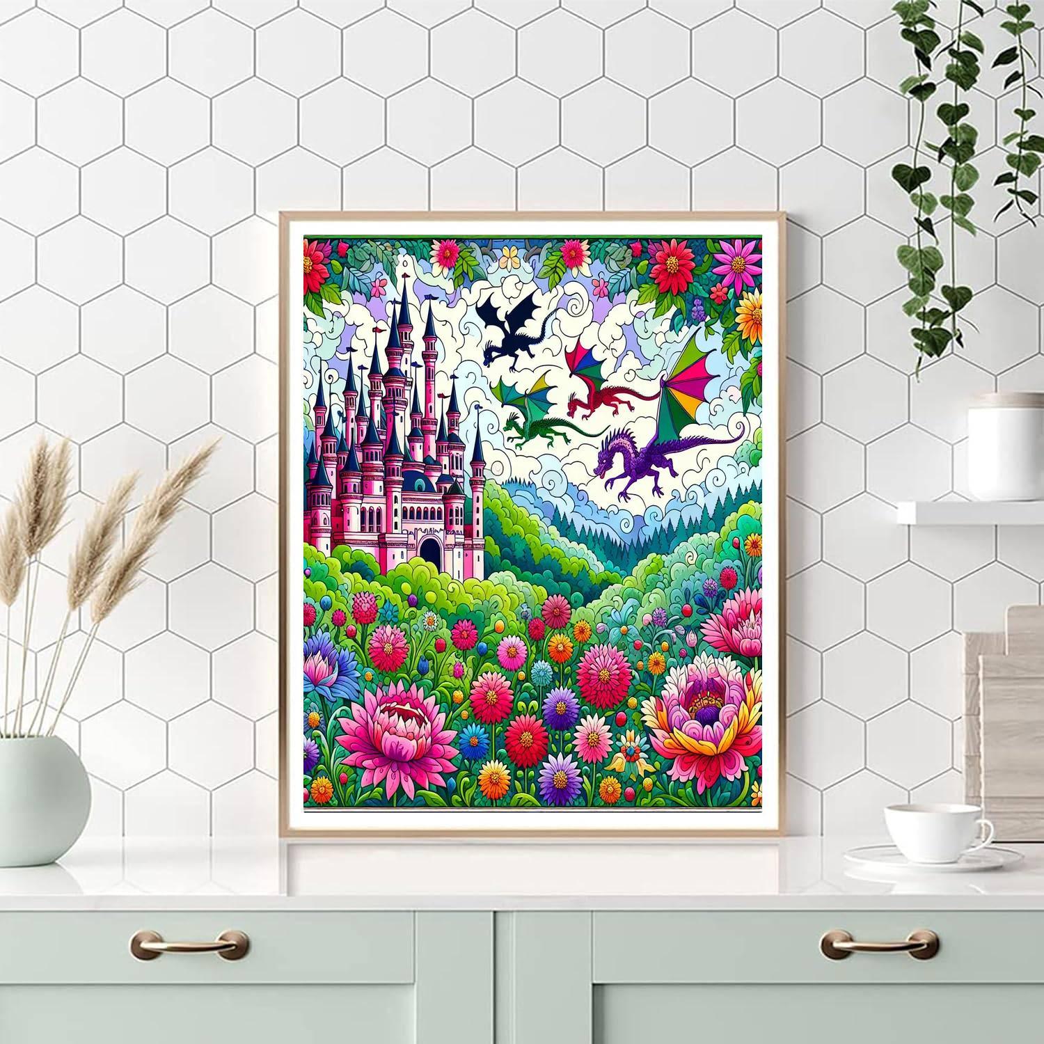 Joyful Fantasy Castle Painting By Numbers Kit