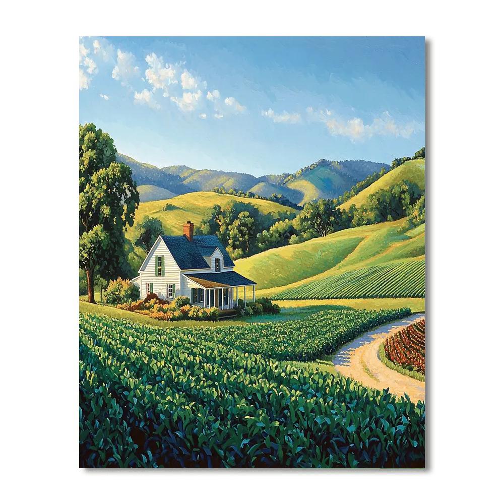 Grant Wood Inspired Rural Farmhouse Dream  Paint By Numbers Kits