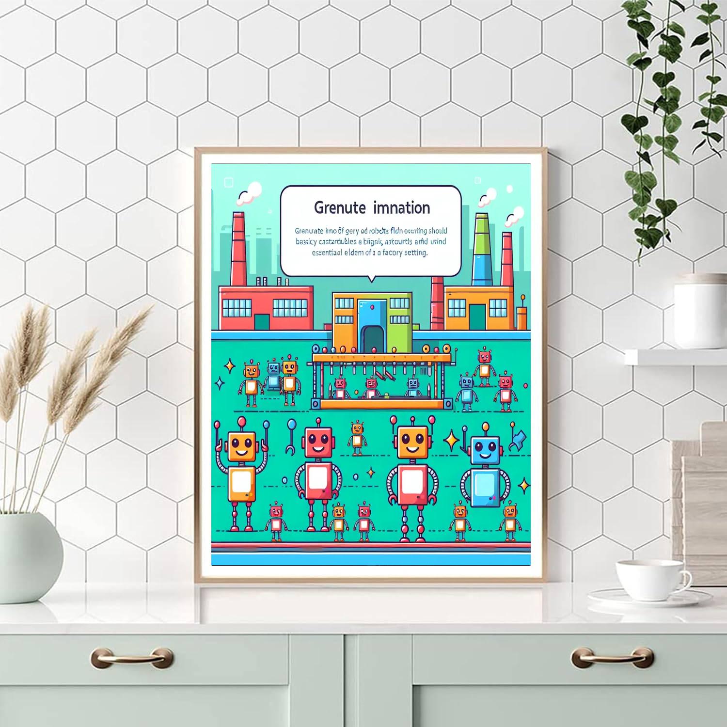 Funky Robot Assembly Line DIY Paint By Numbers