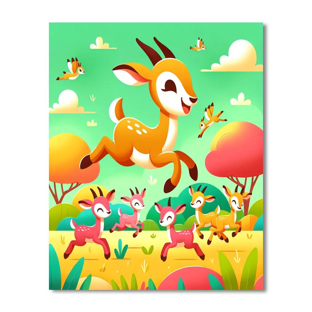 Gleeful Gazelle Gala Paint By Numbers