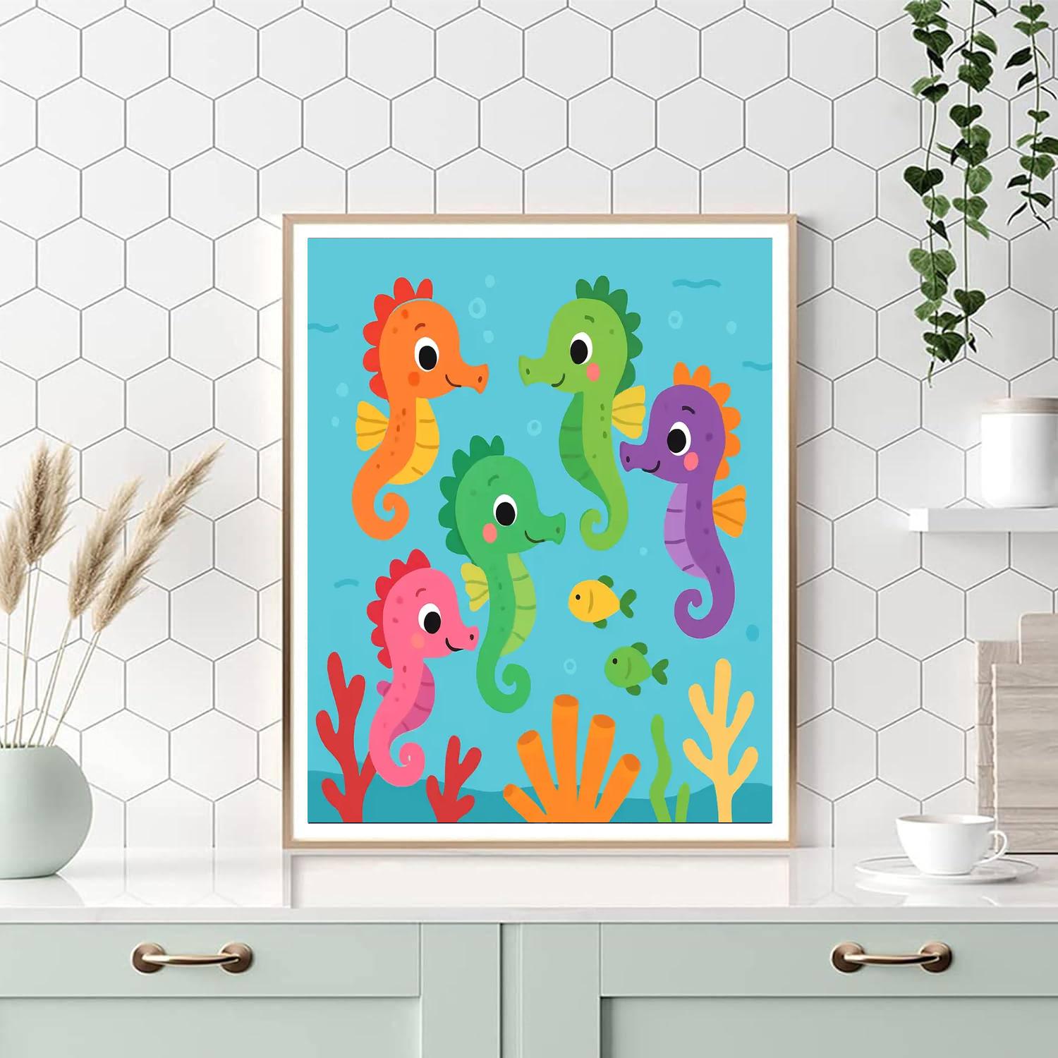 Charming Seahorses Numbered Painting Kits