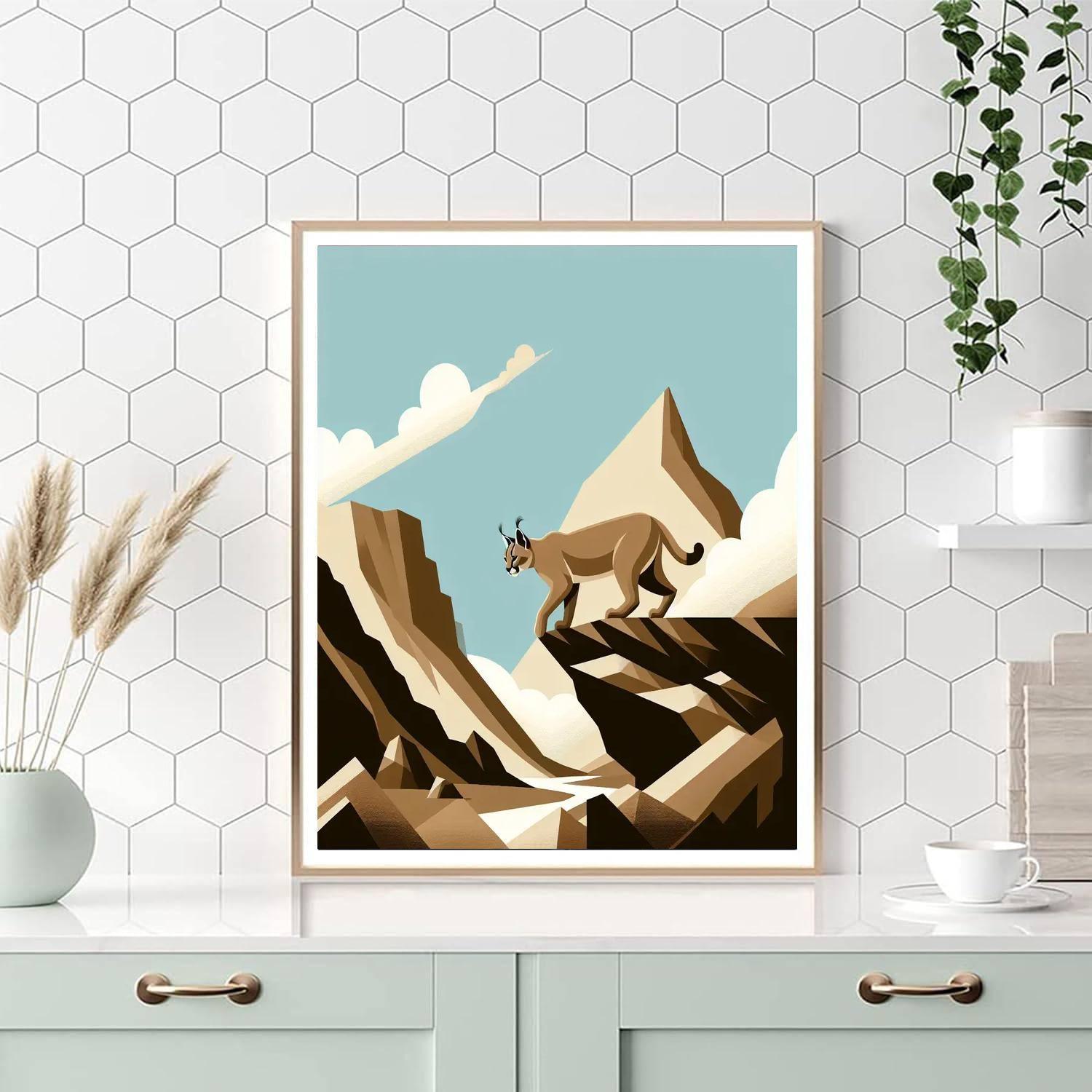 Curious Caracal Climb Number Painting