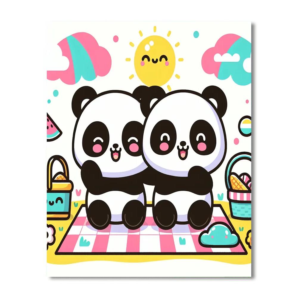 Panda Picnic Party Painting By Numbers Kit