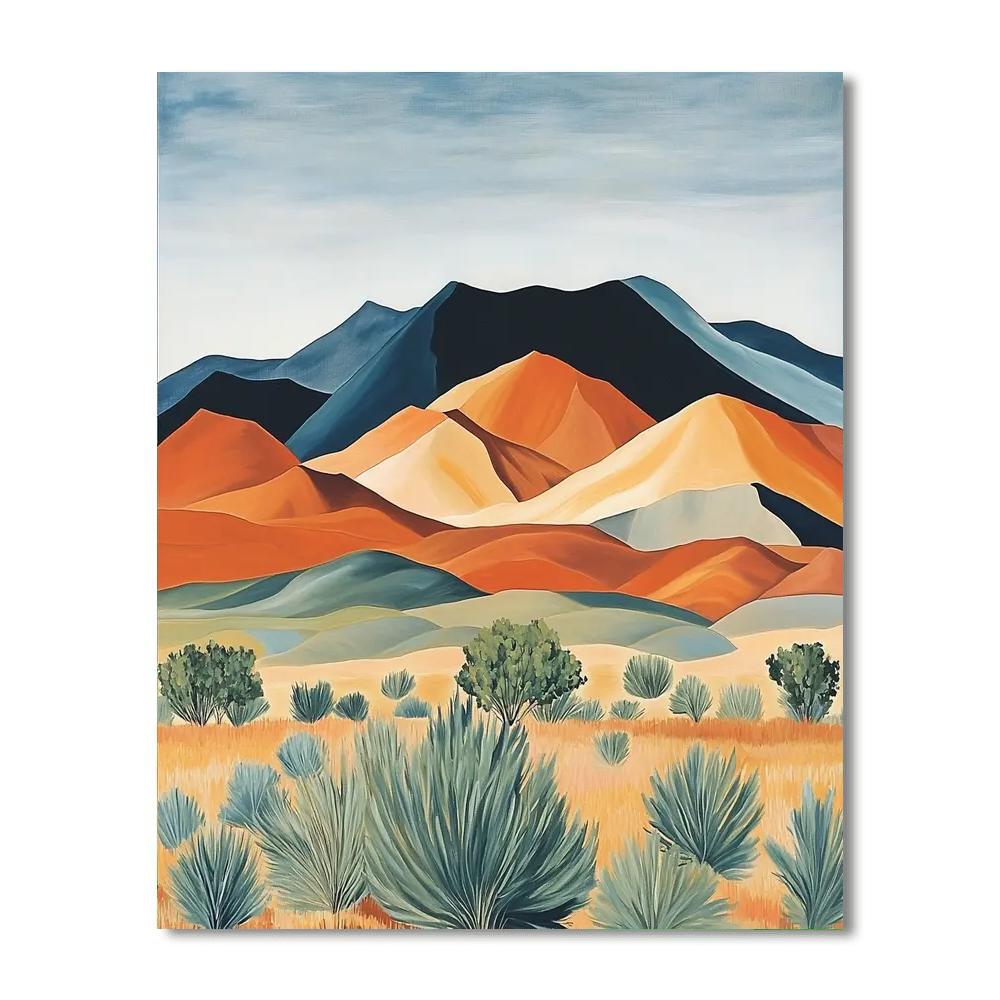 Georgia O'Keeffe Inspired Desert Mirage Harmony  Number Painting